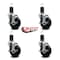 Service Caster 4'' Hard Rubber Swivel 1-5/8'' Expanding Stem Caster Set with Brake, 4PK SCC-EX20S414-HRS-TLB-158-4 - alternate 3